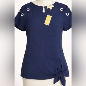 Michael Kors Navy Short Sleeve Top size M